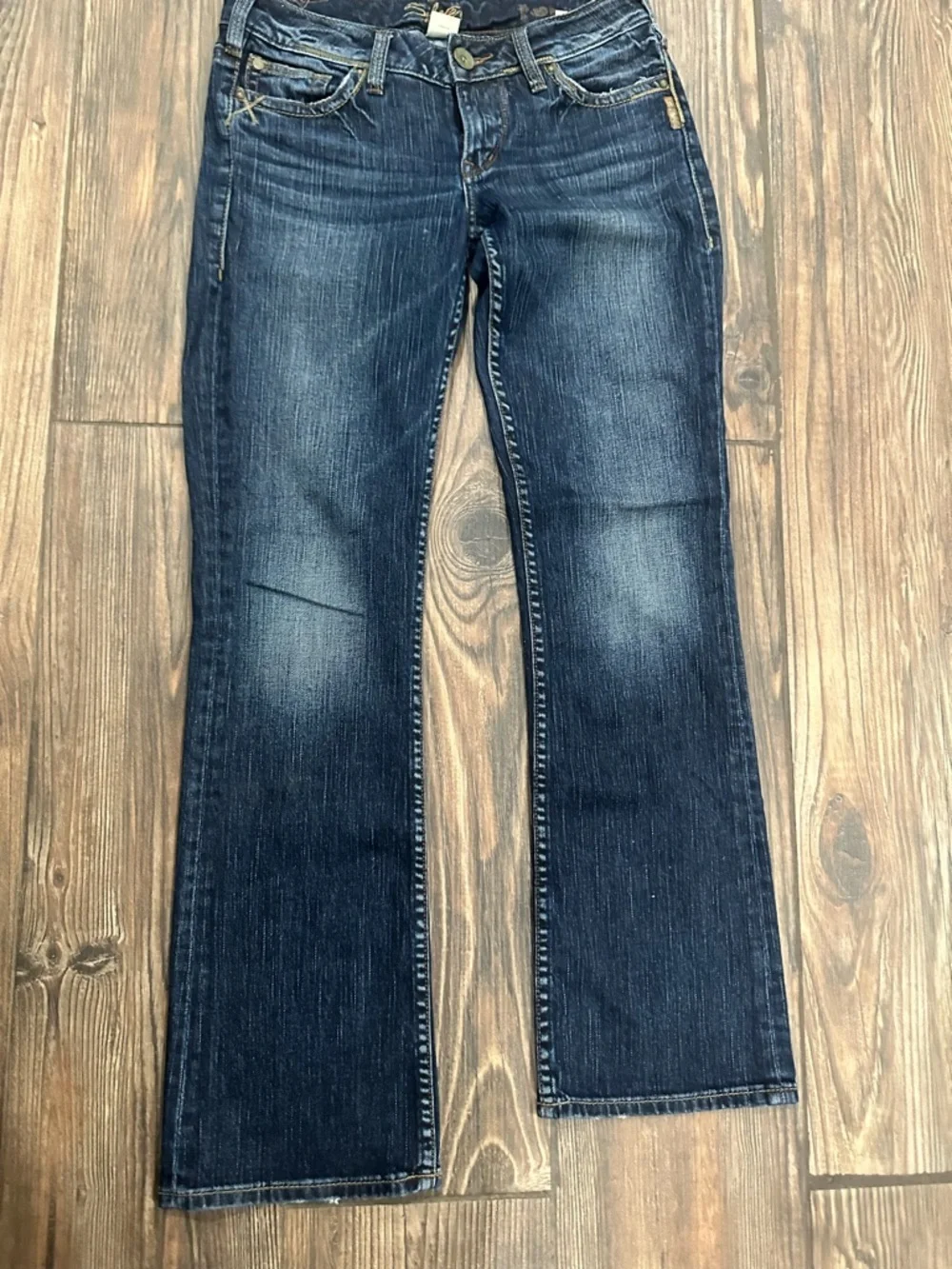Silver Jeans Dark Wash Toni Low Rise Y2K Bootcut Rodeo Western Embroidered Pocke